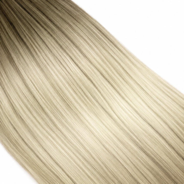 Tangled Tape Extensions i Ash Blonde Balayage – tejp löshår i äkta hår med mörkare rot